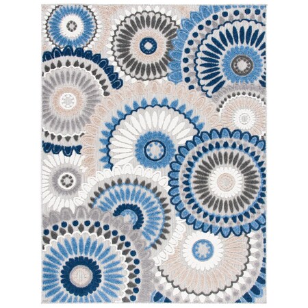 Safavieh 4 ft.-5 in. x 6 ft.-5 in. Cabana Contemporary Rectangle Rug, Grey & Blue CBN382G-4